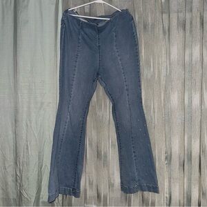 INC International Concepts Dark Blue Flare Jeans Custom Hand Placed Rhinestones